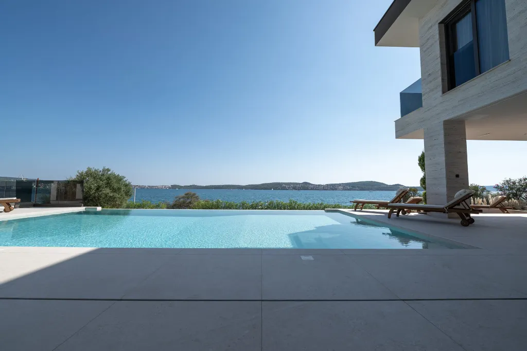 Seafront Villa Retreat with Pool in Seget Donji