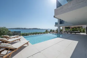 Seafront Villa Retreat with Pool in Seget Donji