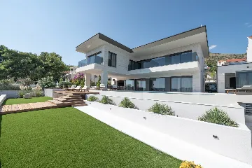 Seafront Villa Retreat with Pool in Seget Donji