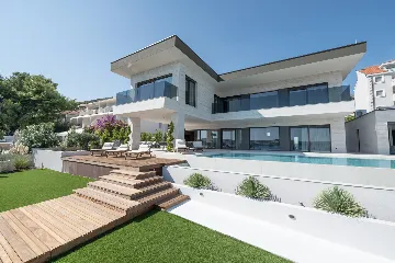 Seafront Villa Retreat with Pool in Seget Donji