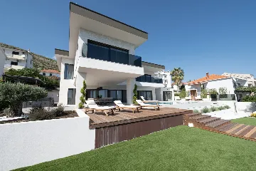 Seafront Villa Retreat with Pool in Seget Donji