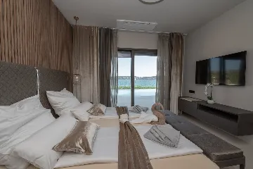 Seafront Villa Retreat with Pool in Seget Donji