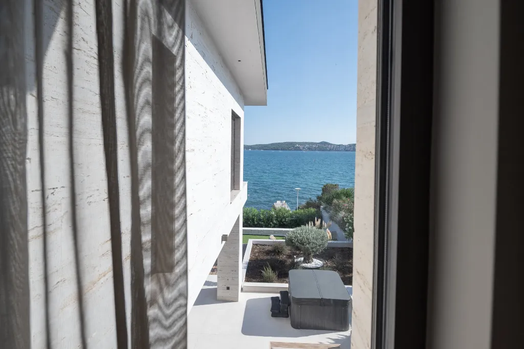 Seafront Villa Retreat with Pool in Seget Donji