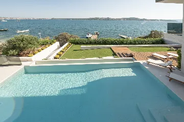 Seafront Villa Retreat with Pool in Seget Donji