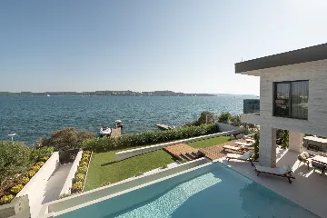 Seafront Villa Retreat with Pool in Seget Donji