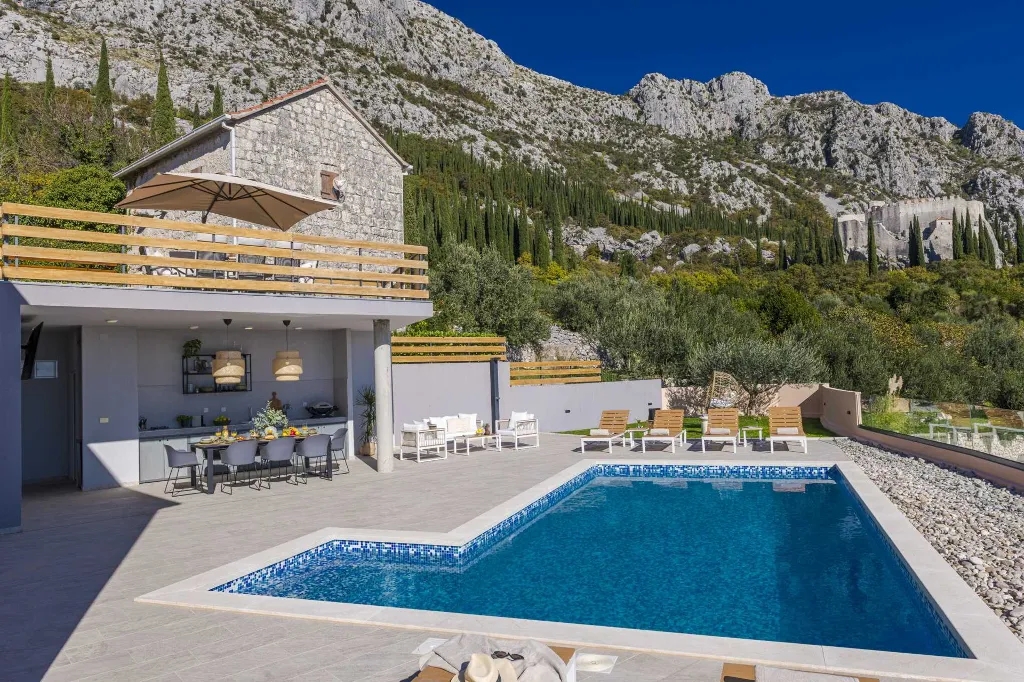 Stone Villa Retreat with Pool in Konavle