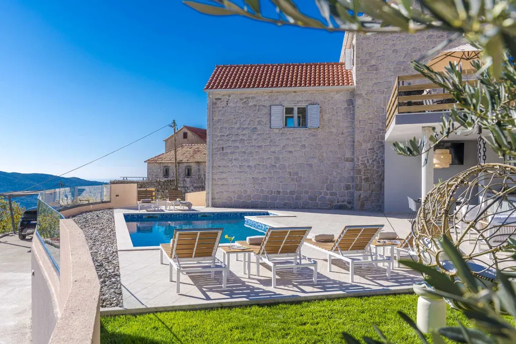 Stone Villa Retreat with Pool in Konavle