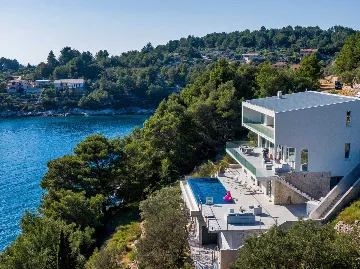 Contemporary Seafront Villa with Pool in Vela Luka