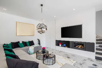 Contemporary Beachfront Villa with Pool in Rogoznica