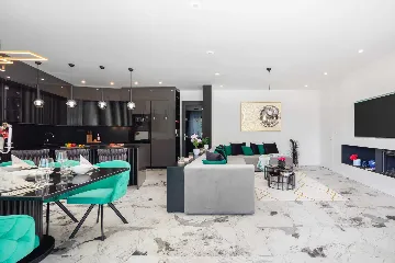 Contemporary Beachfront Villa with Pool in Rogoznica