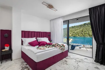 Contemporary Beachfront Villa with Pool in Rogoznica