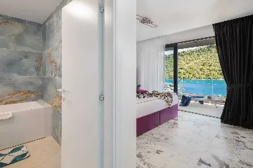 Contemporary Beachfront Villa with Pool in Rogoznica