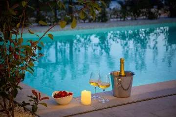 Contemporary Beachfront Villa with Pool in Rogoznica