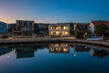 Contemporary Beachfront Villa with Pool in Rogoznica