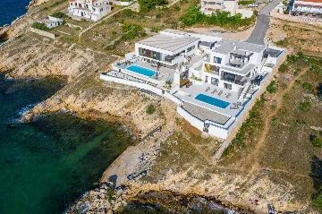 Beachfront Villa Retreat with Pool in Novigrad