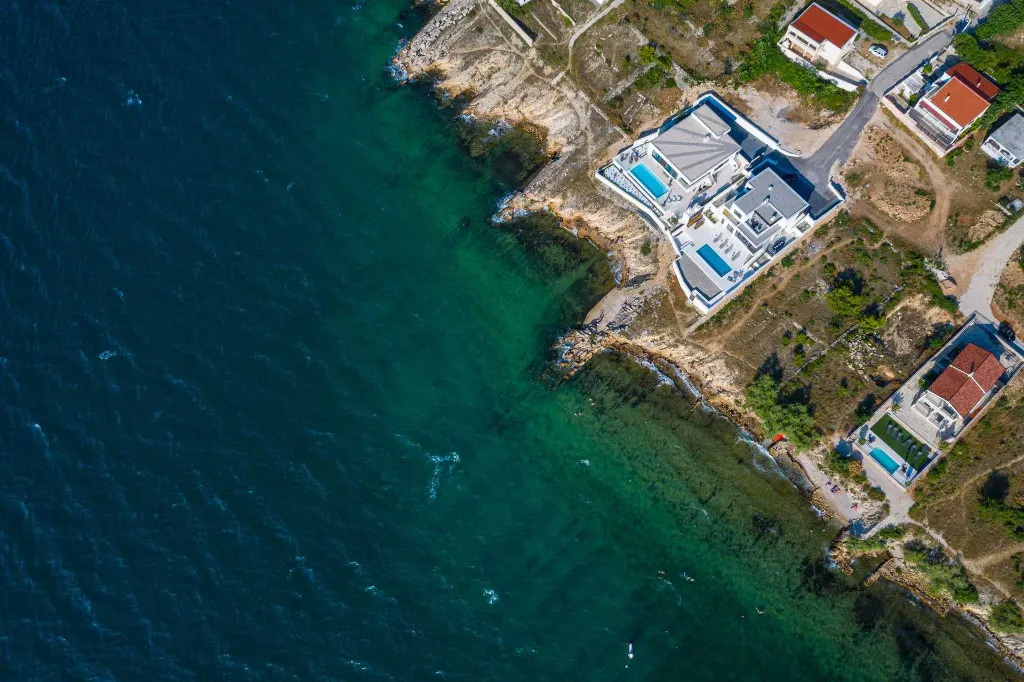 Beachfront Villa Retreat with Pool in Novigrad