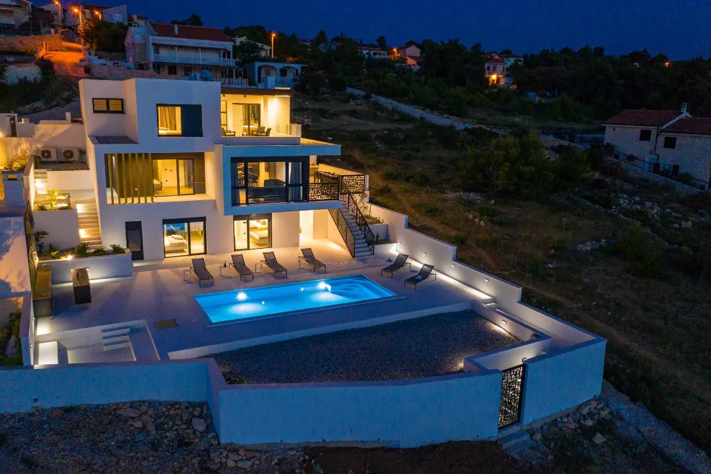 Beachfront Villa Retreat with Pool in Novigrad