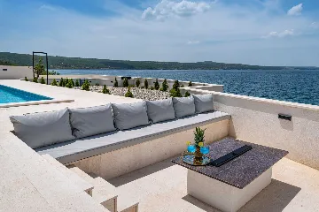 Beachfront Villa Retreat with Pool in Novigrad