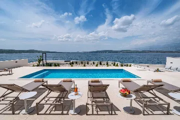 Beachfront Villa Retreat with Pool in Novigrad