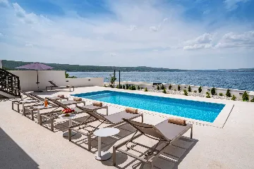 Beachfront Villa Retreat with Pool in Novigrad