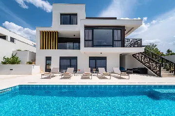 Beachfront Villa Retreat with Pool in Novigrad