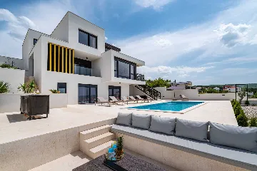 Beachfront Villa Retreat with Pool in Novigrad