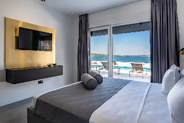 Beachfront Villa Retreat with Pool in Novigrad