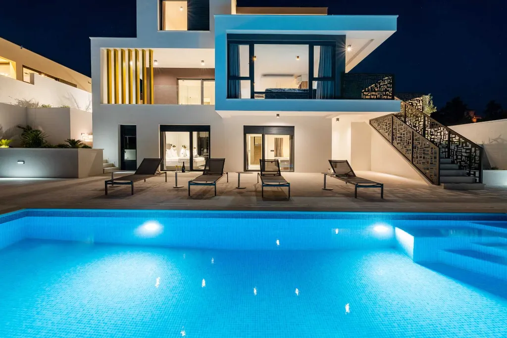 Beachfront Villa Retreat with Pool in Novigrad