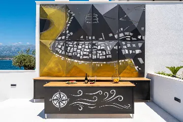 Beachfront Villa Retreat with Pool in Novigrad