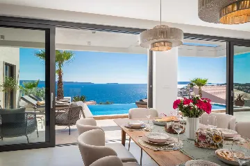 Modern Family Villa with Pool in Okrug Gornji