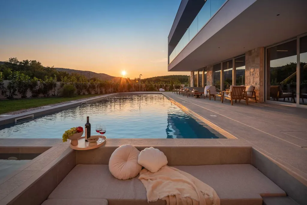 Modern Villa with Pool and Sports Courts in Srinjine