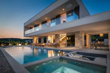 Modern Villa with Pool and Sports Courts in Srinjine