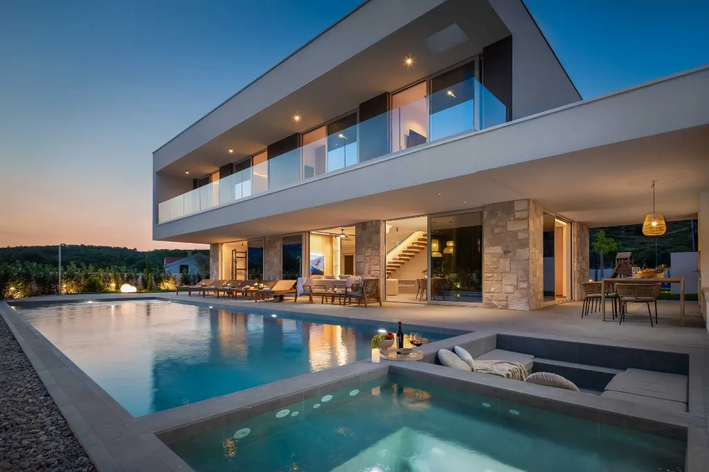 Modern Villa with Pool and Sports Courts in Srinjine