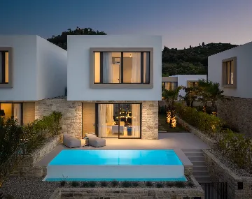 Modern Poolside Villa with Beach Access in Tkon