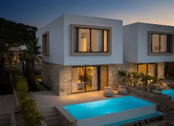 Modern Beachfront Villa with Private Pool in Tkon