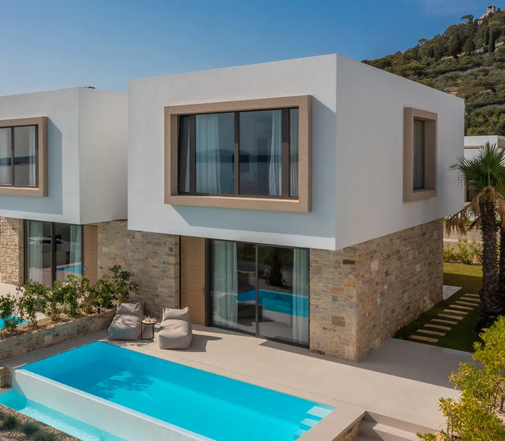 Modern Beachfront Villa with Private Pool in Tkon
