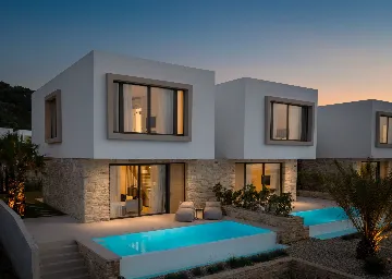 Beachfront Villa with Pool in Tkon