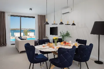 Beachfront Villa with Pool in Tkon