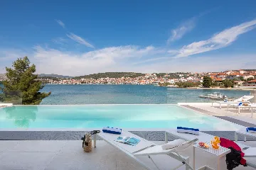 Contemporary Seafront Villa with Private Pool in Okrug Gornji