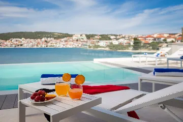 Contemporary Seafront Villa with Private Pool in Okrug Gornji