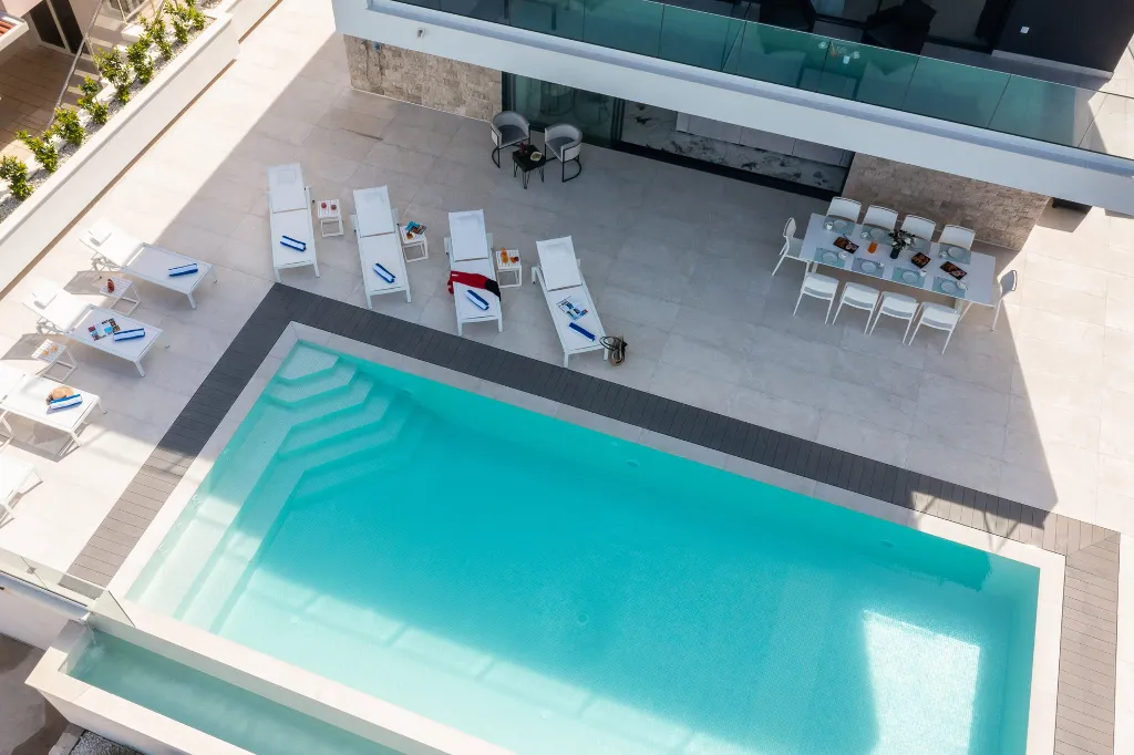 Contemporary Seafront Villa with Private Pool in Okrug Gornji