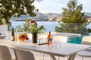 Contemporary Seafront Villa with Private Pool in Okrug Gornji