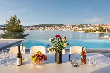 Contemporary Seafront Villa with Private Pool in Okrug Gornji