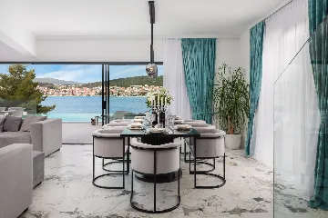 Contemporary Seafront Villa with Private Pool in Okrug Gornji