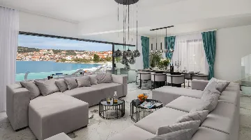 Contemporary Seafront Villa with Private Pool in Okrug Gornji