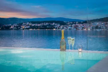 Contemporary Seafront Villa with Private Pool in Okrug Gornji