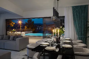 Contemporary Seafront Villa with Private Pool in Okrug Gornji