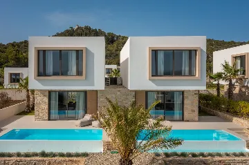 Beachfront Family Villa with Pool in Tkon