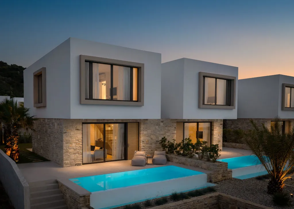 Beachfront Family Villa with Pool in Tkon