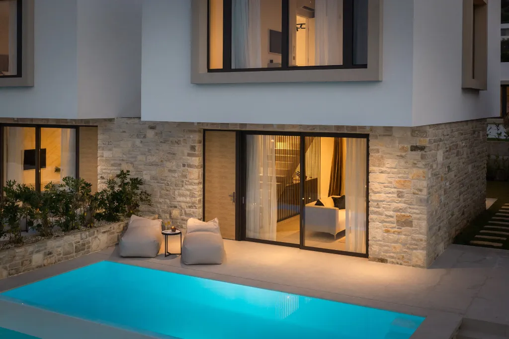 Beachfront Family Villa with Pool in Tkon